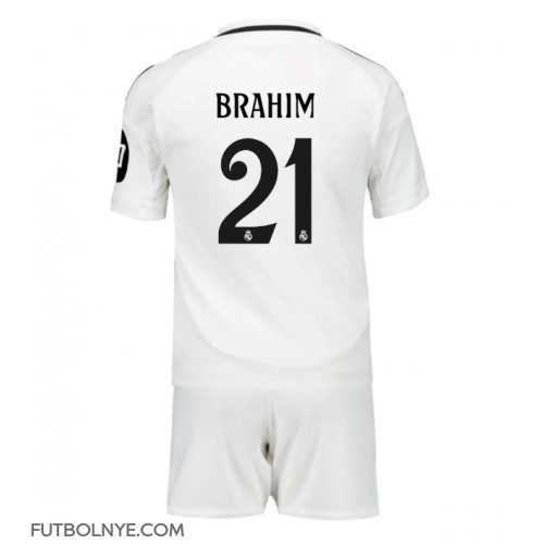 Camiseta Real Madrid Brahim Diaz #21 Primera Equipación para niños 2024-25 manga corta (+ pantalones cortos)